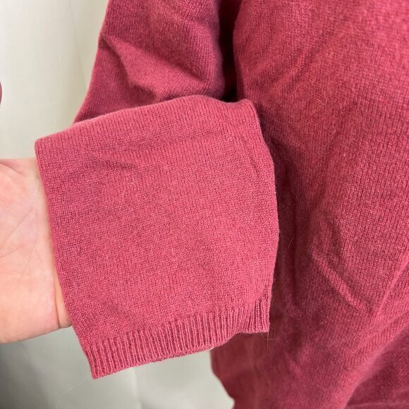 Magaschoni Cashmere Sweater L Pink V-neck Knit Solid Pullover Womens - Picture 3 of 10